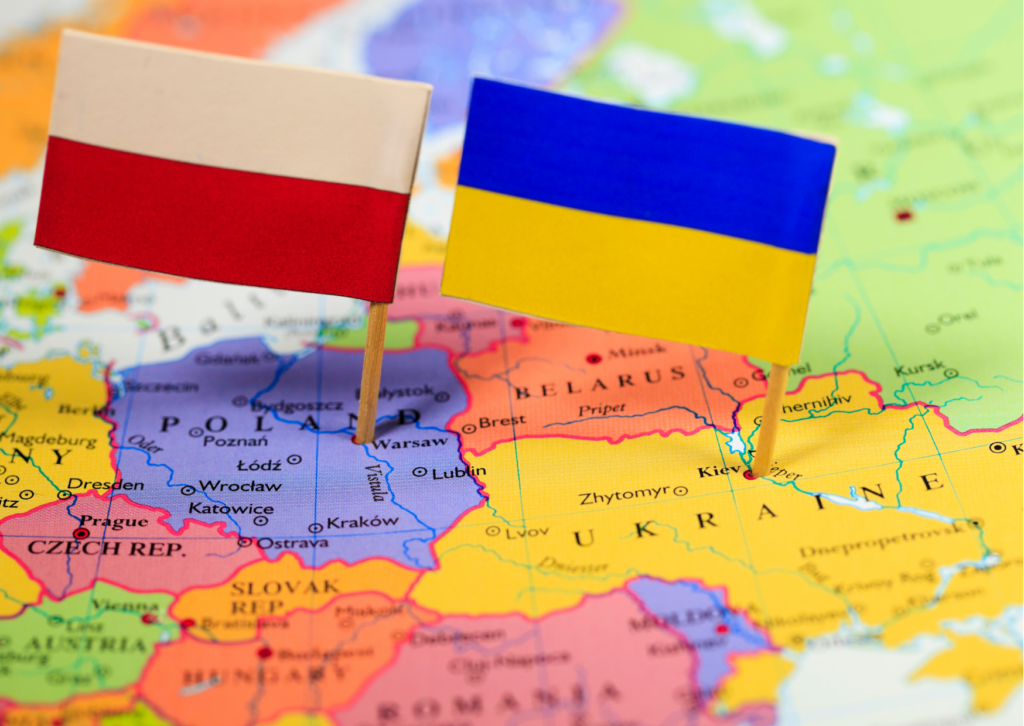 мапа польщі і україни